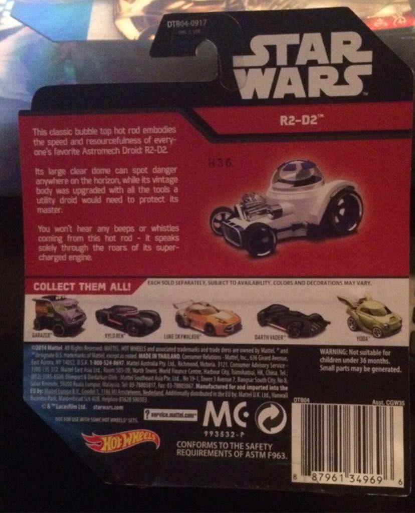 R2-D2 (Hot Wheels) - Mattel (Star Wars (Hot Wheels)) action figure collectible [Barcode 887961349696] - Main Image 2