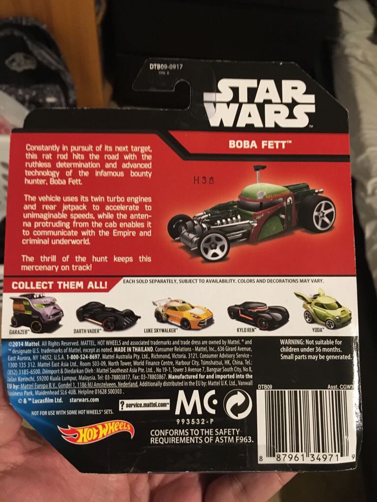 Hot Wheels Boba Fett - Mattel (Hot Wheels) (Star Wars) action figure collectible [Barcode 887961349719] - Main Image 2