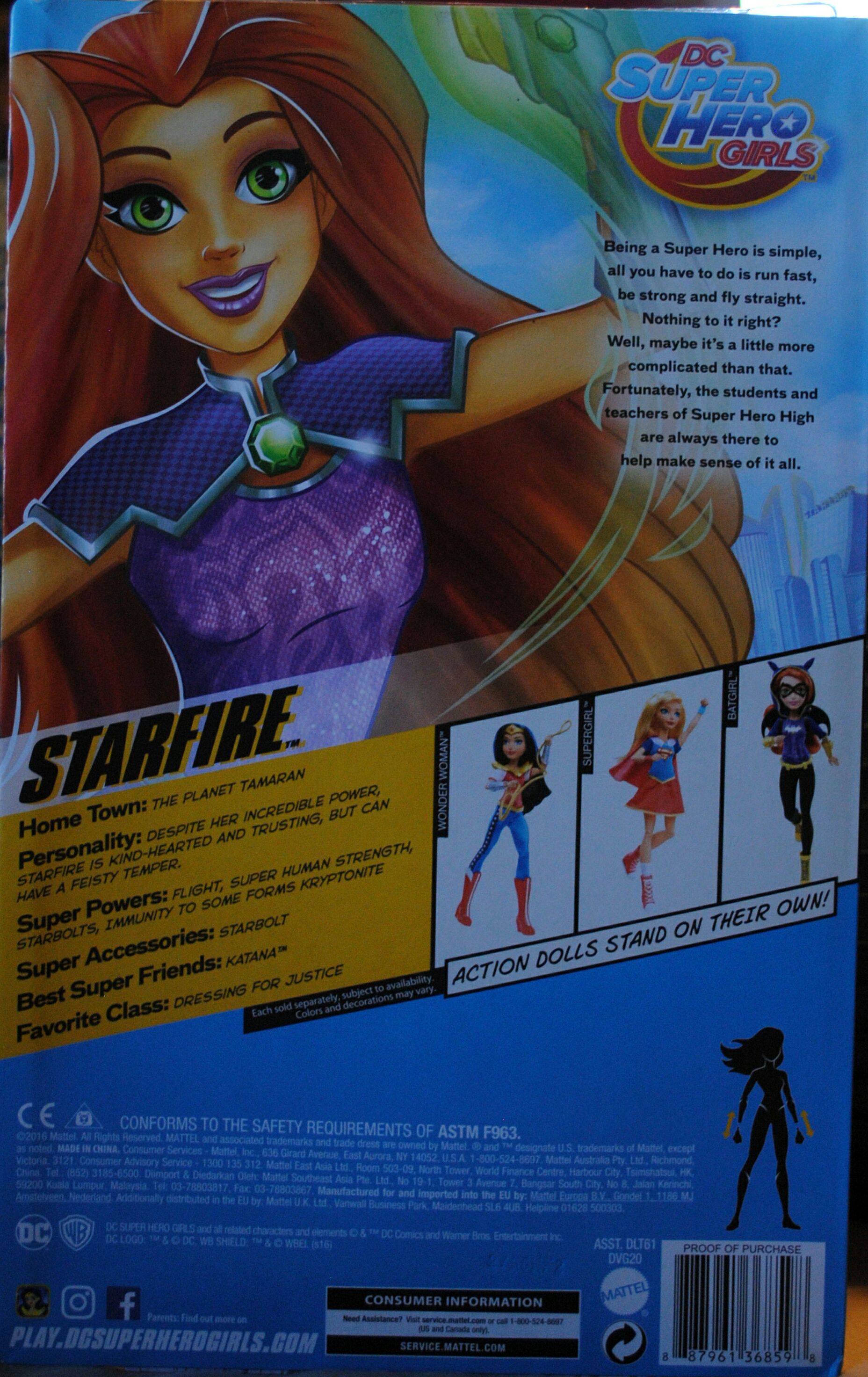 DC Super Hero Girls 12 inch Starfire doll - DC Mattel (DC Super Hero Girls) action figure collectible [Barcode 887961368598] - Main Image 2