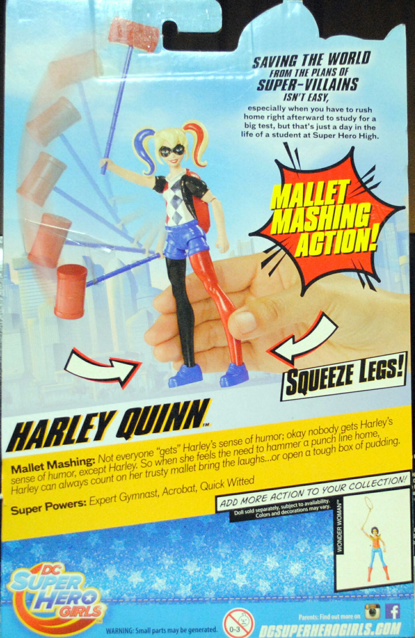 DC Super Hero Girls 4.5 inch Harley Quinn Mallet Smashing Action Figure - DC Mattel (DC Super Hero Girls) action figure collectible [Barcode 887961368666] - Main Image 2