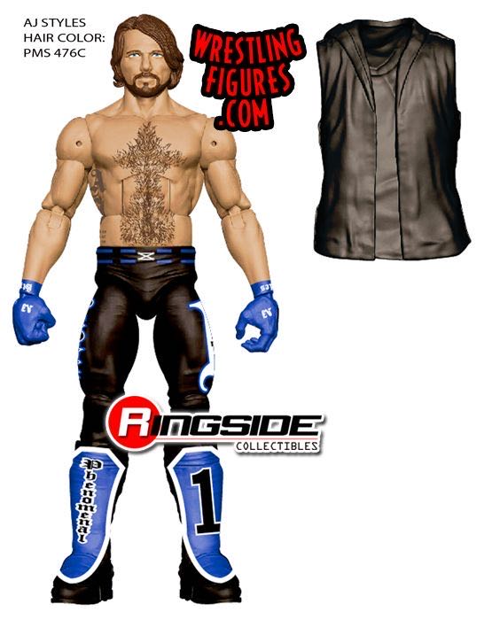 AJ Styles Elite 47 - Mattel WWE Elite (Elite 47A) action figure collectible [Barcode 887961397833] - Main Image 3