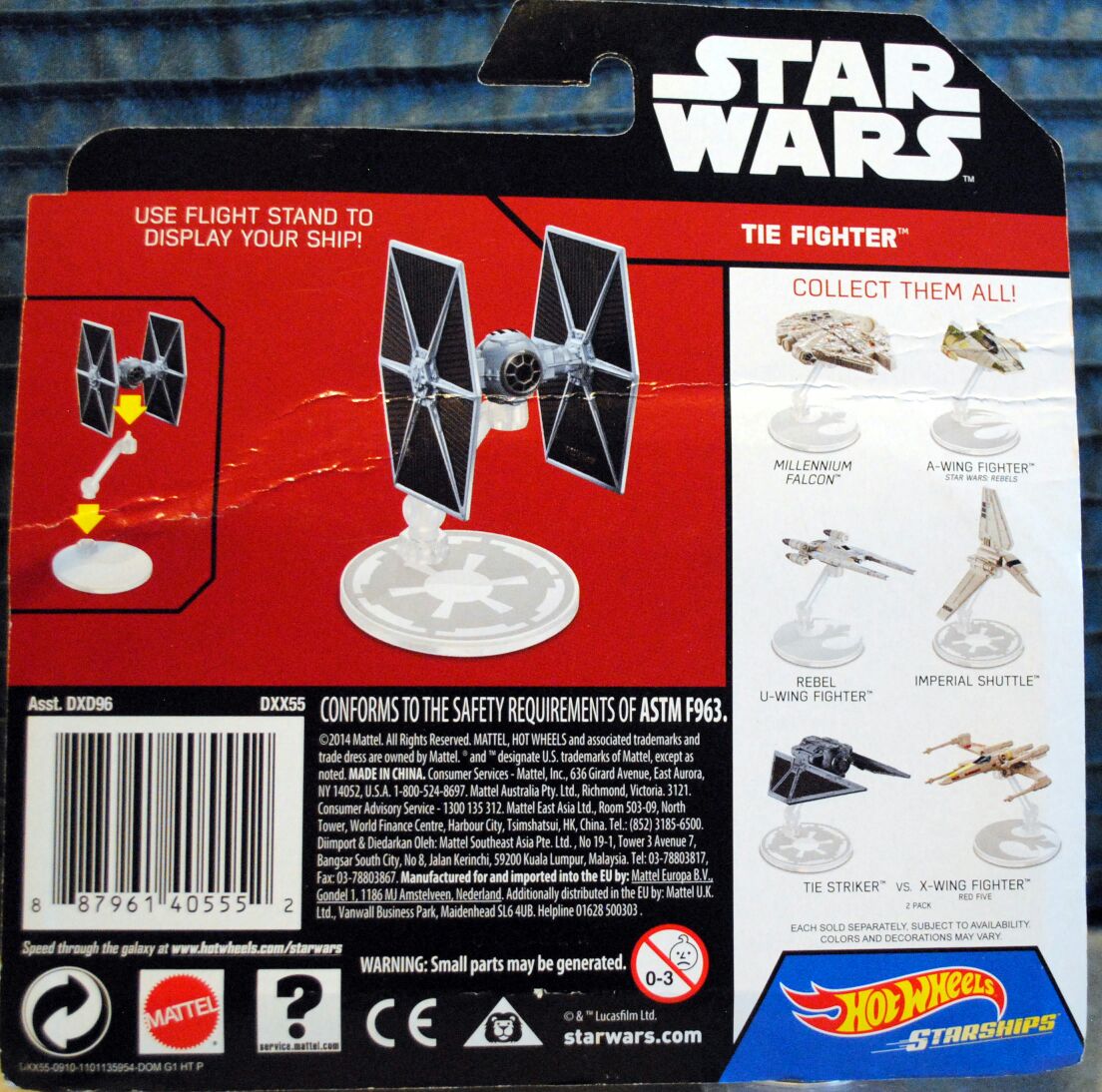 DXX55 Tie Fighter - Hot Wheels by Mattel (Star Wars Hot Wheels Starships) action figure collectible [Barcode 887961405552] - Main Image 2