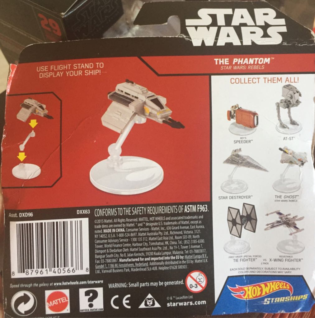 The Phantom Rogue One SWR - Hot Wheels from Mattel (Star Wars Hot Wheels Starships) action figure collectible [Barcode 887961405668] - Main Image 2