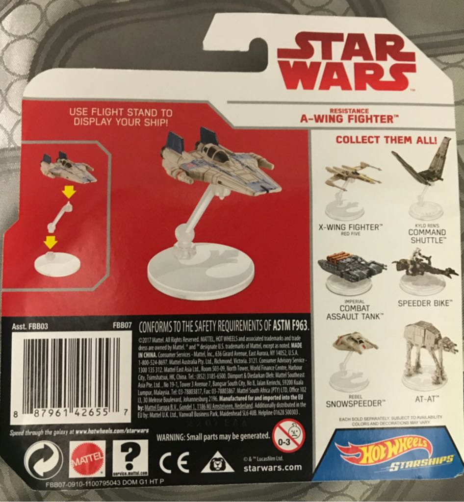 Hot Wheels Resistance A-Wing Fighter - Mattel - Hot Wheels (Star Wars The Last Jedi) action figure collectible [Barcode 887961426557] - Main Image 2