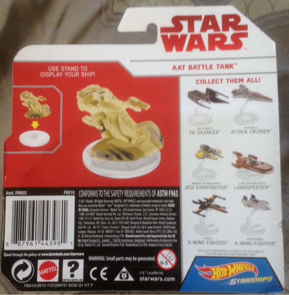 Hot Wheels Star Wars Vehicle AAT Battle Tank Last Jedi TPM - Hot Wheels from Mattel (Star Wars Hot Wheels) action figure collectible [Barcode 887961443981] - Main Image 2
