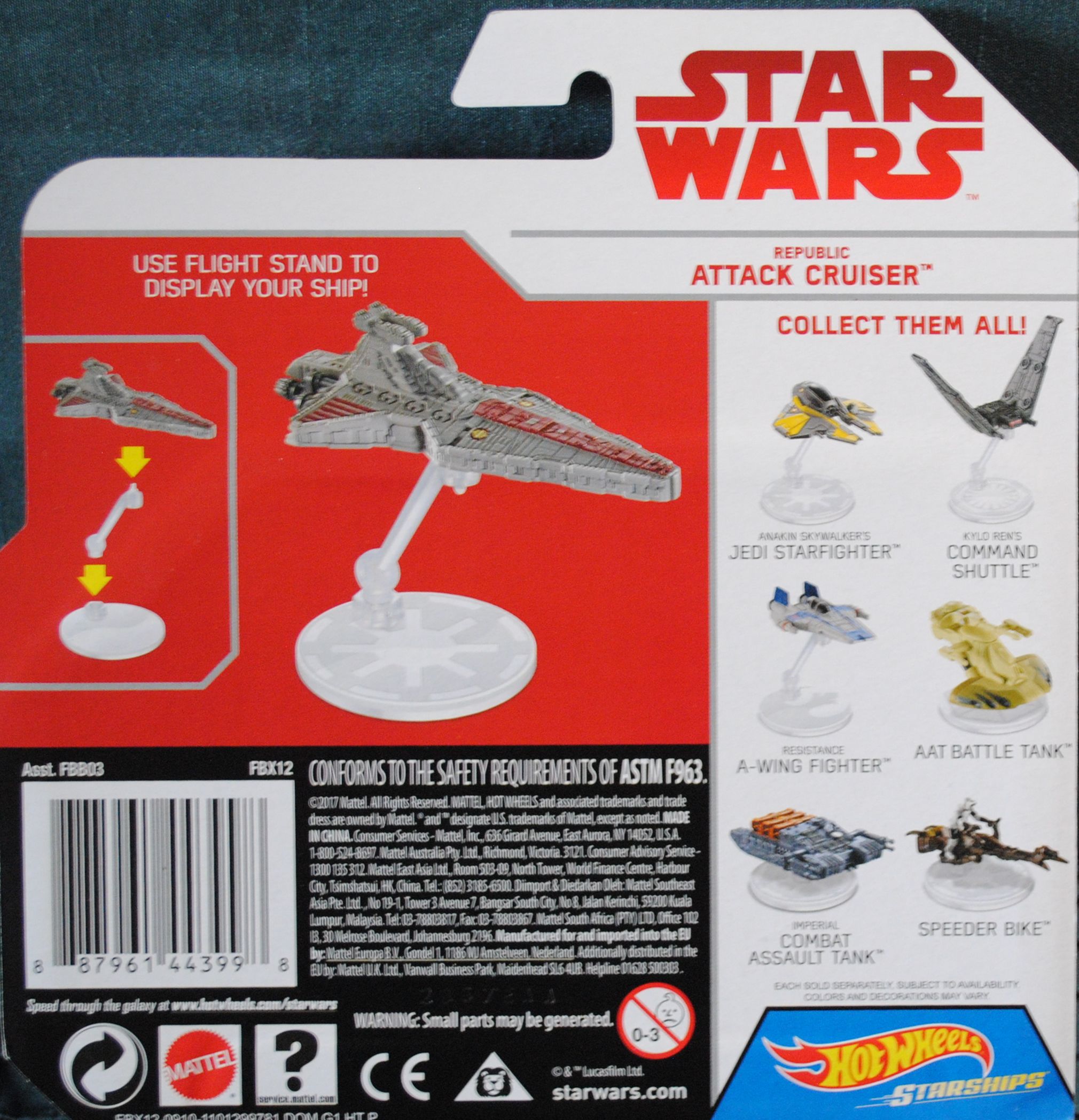 Hot Wheels Star Wars Vehicle Republic Attack Cruiser Venator - Hot Wheels (Star Wars) action figure collectible [Barcode 887961443998] - Main Image 2