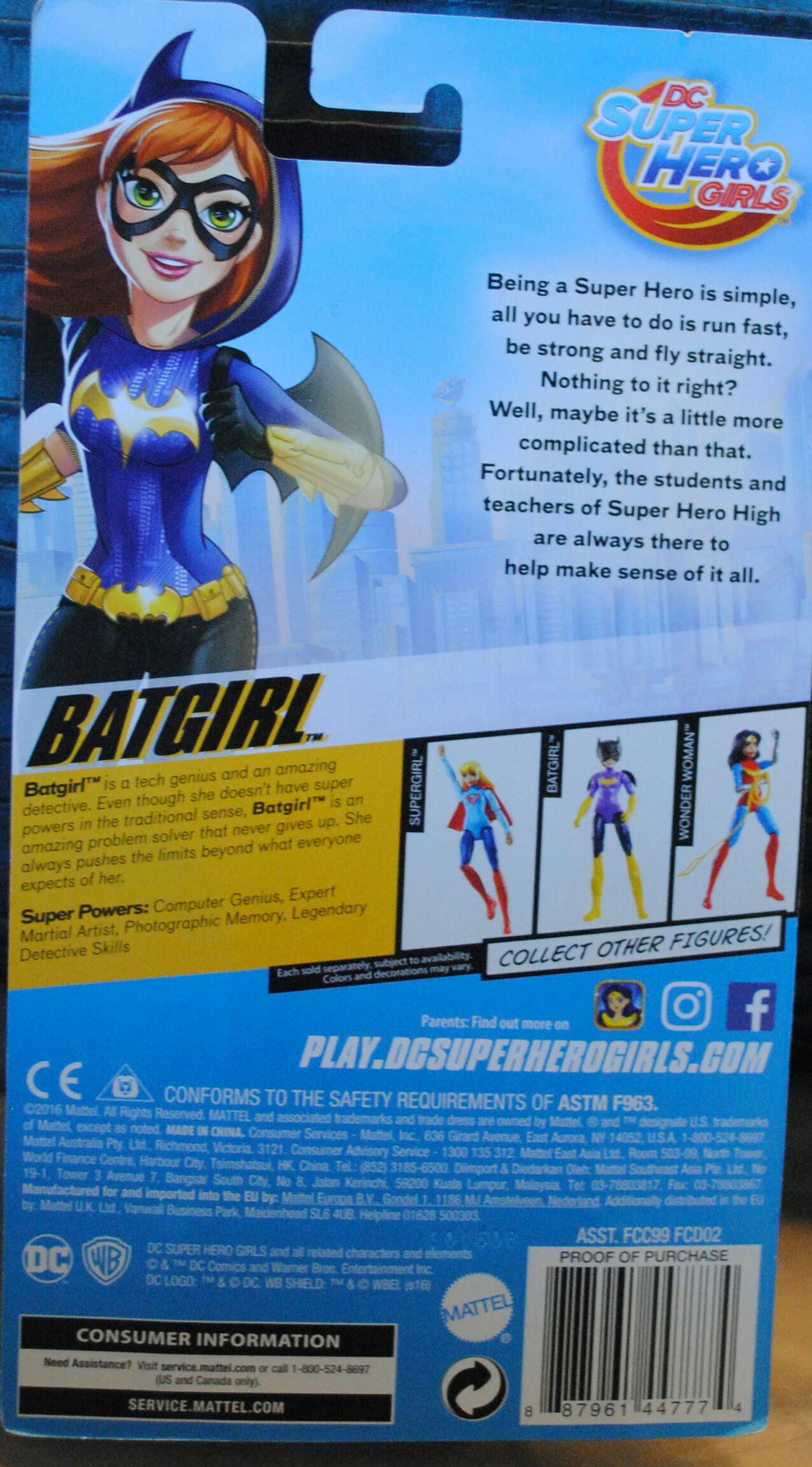Dc Super Hero Girls 4.5 inch Action Ready Batgirl Figure - DC Mattel (DC Super Hero Girls) action figure collectible [Barcode 887961447774] - Main Image 2