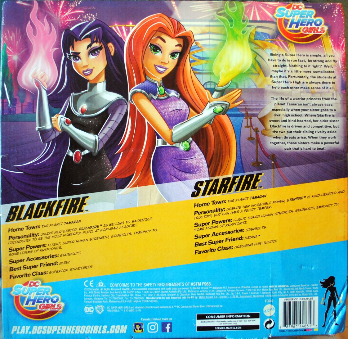 DC Super Hero Girls 12 inch Intergalactic Sisters Blackfire & Starfire - DC Mattel (DC Super Hero Girls) action figure collectible [Barcode 887961448313] - Main Image 2
