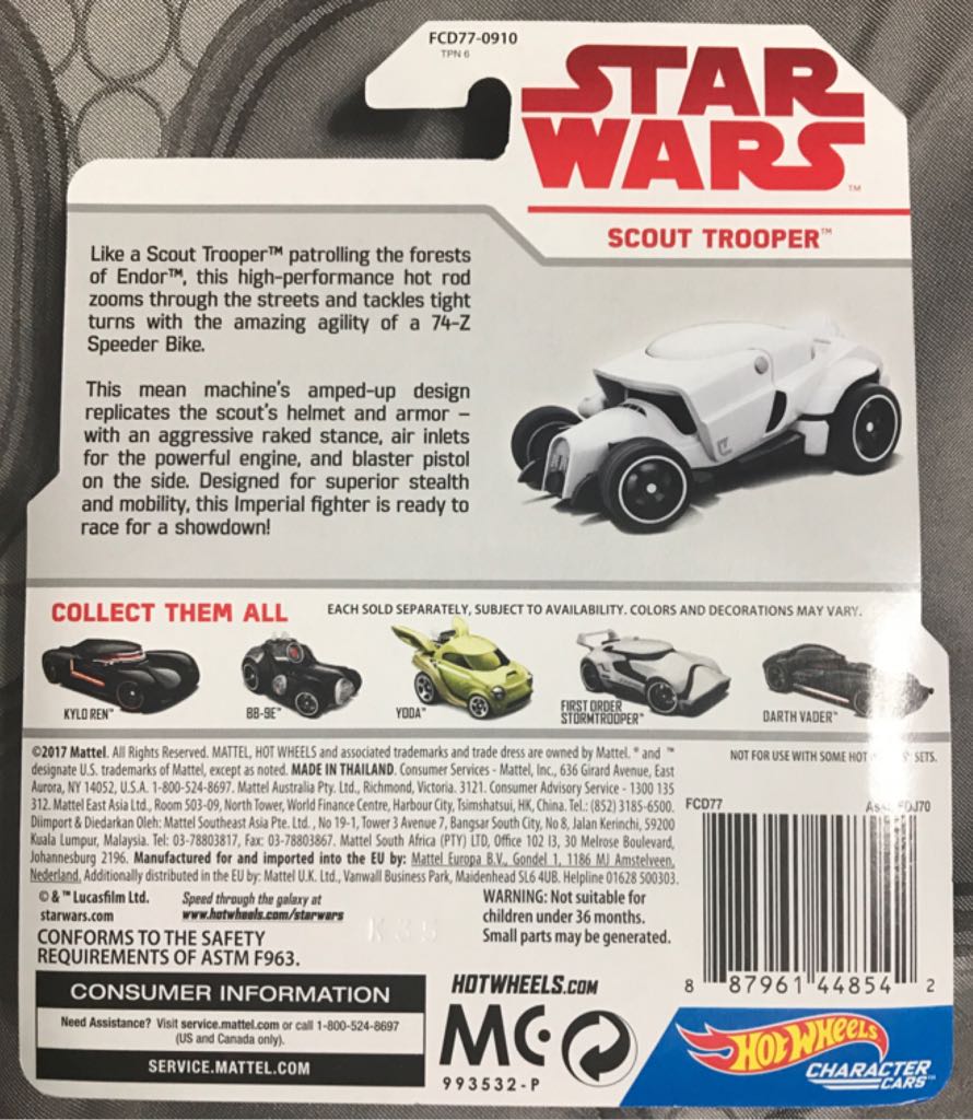 Hot Wheels Scout Trooper - Mattel - Hot Wheels (Star Wars) action figure collectible [Barcode 887961448542] - Main Image 2