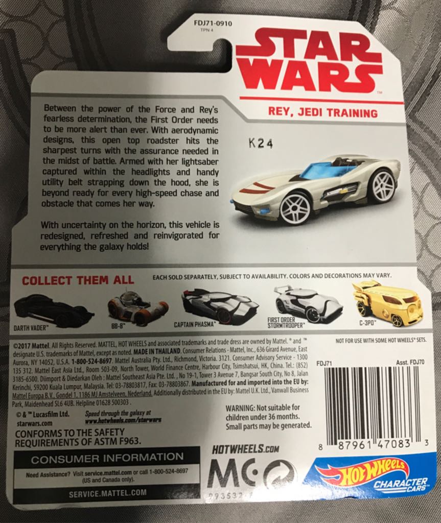Hot Wheels Rey- Jedi Training - Mattel - Hot Wheels (Star Wars The Last Jedi) action figure collectible [Barcode 887961470833] - Main Image 2