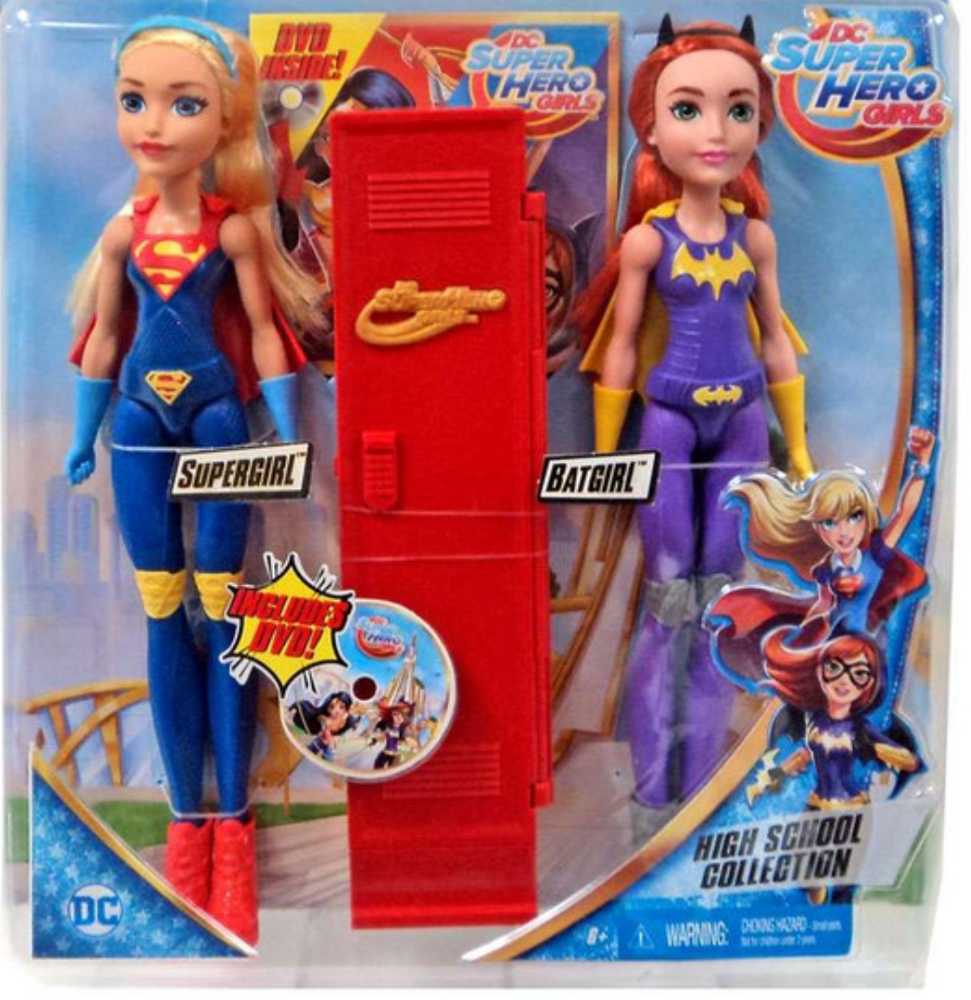 DC Super Hero Girls 12 inch High School Collection Red Locker Supergirl & Batgirl dolls - DC Mattel (DC Super Hero Girls) action figure collectible [Barcode 887961495478] - Main Image 3
