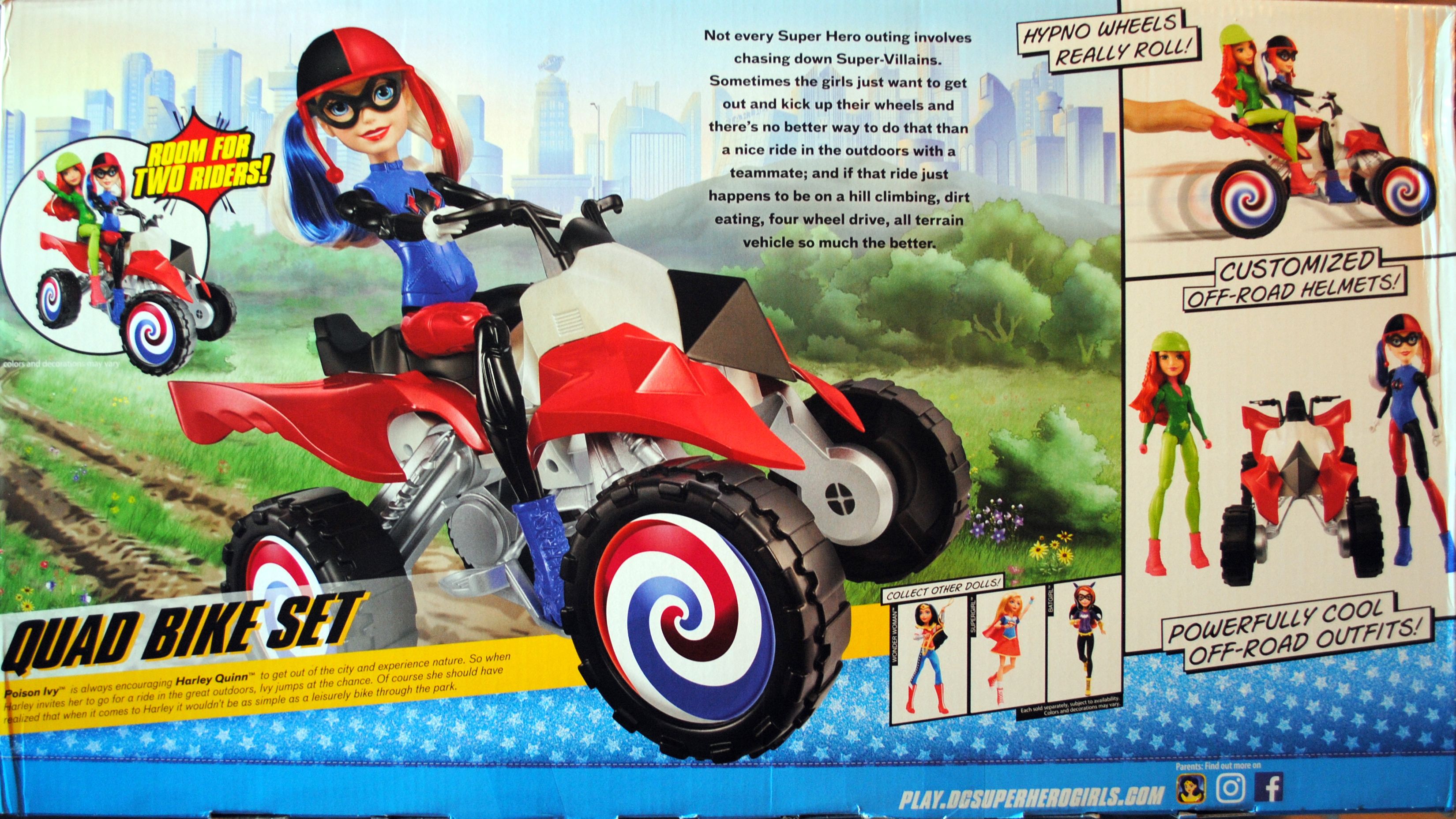 DC Super Hero Girls 12 inch Vehicle Quad Bike Set (IVY & Harley Quinn) - DC Mattel (DC Super Hero Girls) action figure collectible [Barcode 887961518306] - Main Image 2
