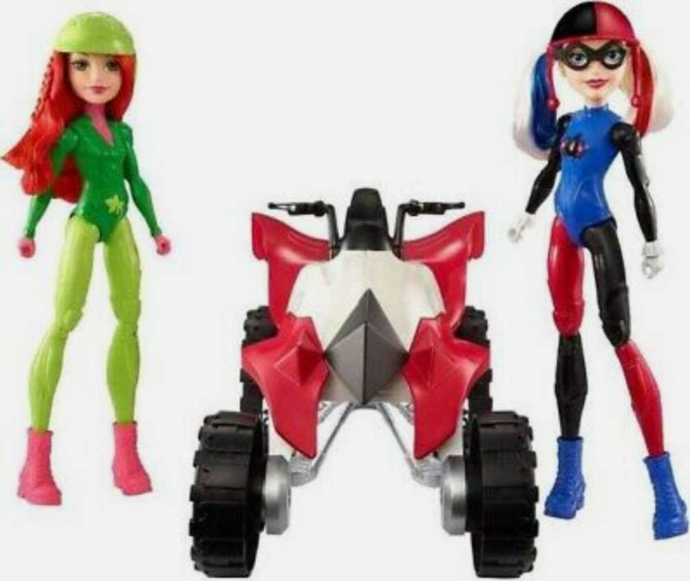 DC Super Hero Girls 12 inch Vehicle Quad Bike Set (IVY & Harley Quinn) - DC Mattel (DC Super Hero Girls) action figure collectible [Barcode 887961518306] - Main Image 3