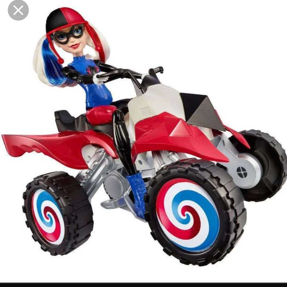 DC Super Hero Girls 12 inch Vehicle Quad Bike Set (IVY & Harley Quinn) - DC Mattel (DC Super Hero Girls) action figure collectible [Barcode 887961518306] - Main Image 4
