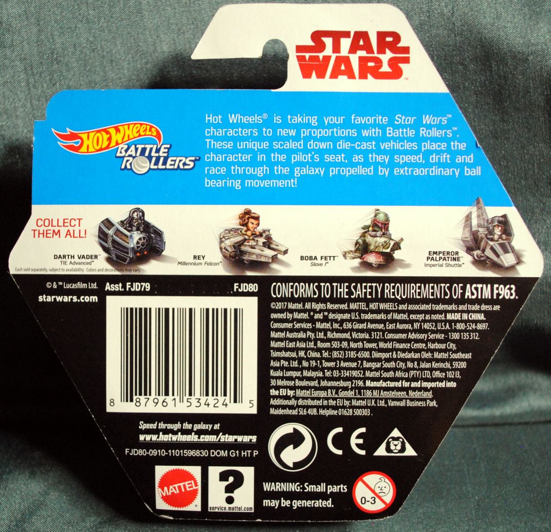 Hot Wheels Star Wars Battle Rollers Character Luke Skywalker The Last Jedi - Hot Wheels from Mattel (Star Wars Hot Wheels) action figure collectible [Barcode 887961534245] - Main Image 2
