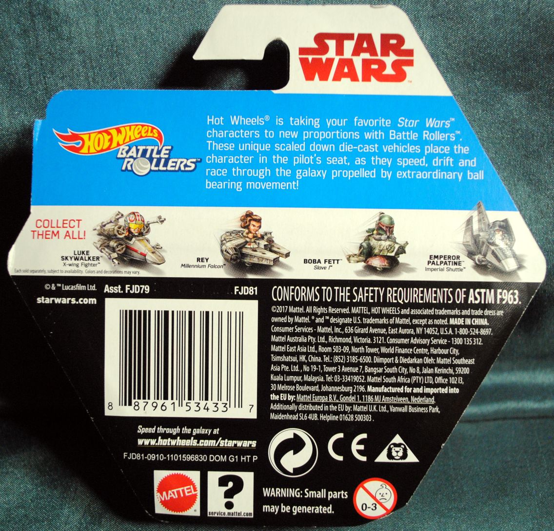 Hot Wheels Star Wars Battle Rollers Character Darth Vader The Last Jedi - Hot Wheels by Mattel (Star Wars Hot Wheels) action figure collectible [Barcode 887961534337] - Main Image 2