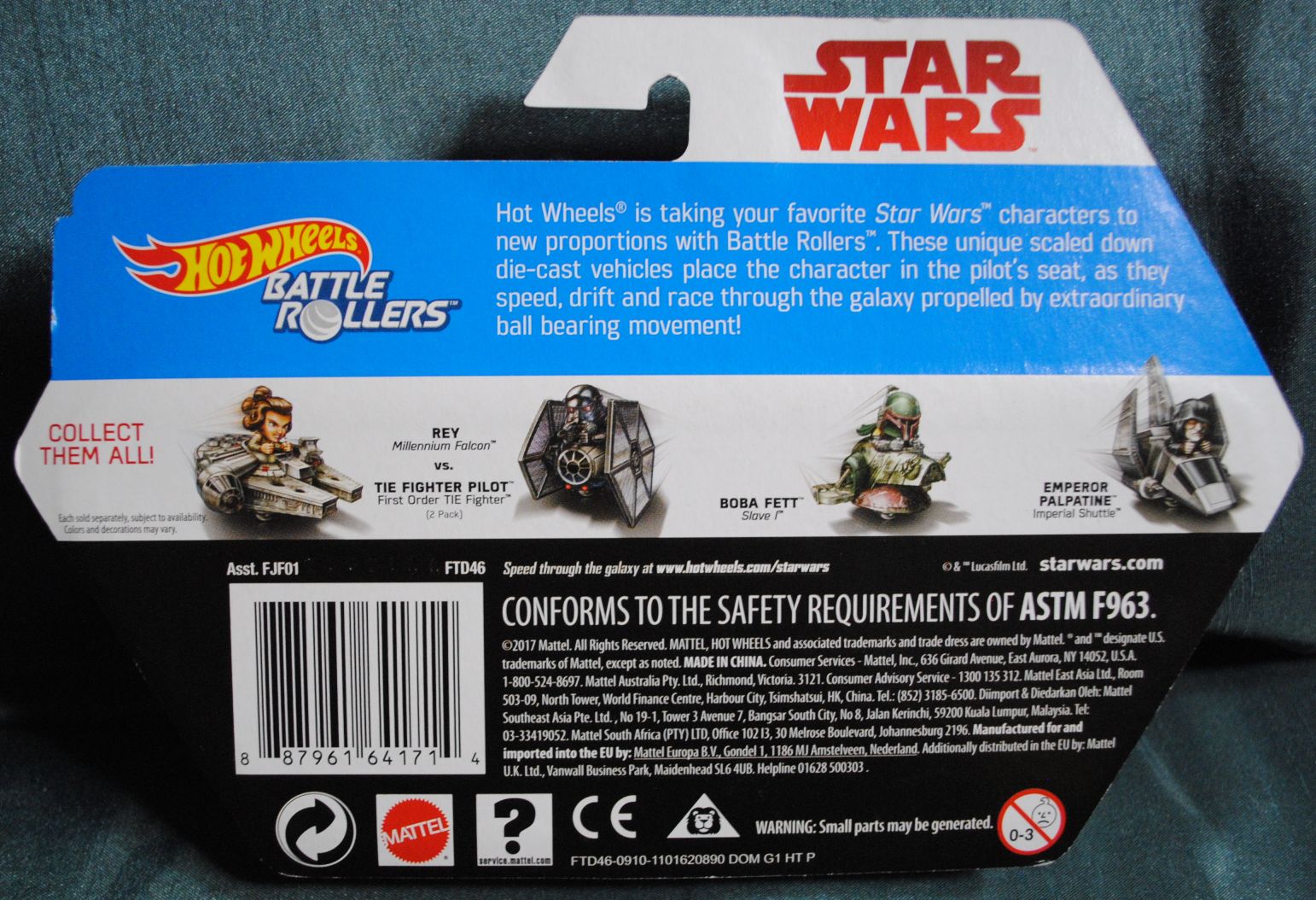 Hot Wheels Star Wars Battle Rollers Character Rey vs Tie Fighter Piolit 2 pack The Last Jedi - Hot Wheels by Mattel (Star Wars Hot Wheels) action figure collectible [Barcode 887961534481] - Main Image 2