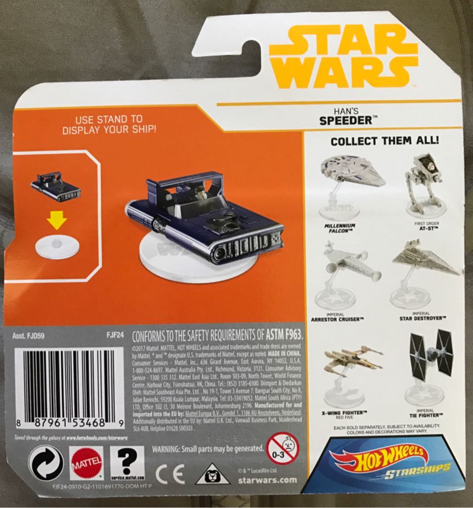 Han’s Speeder - Mattel - Hot Wheels (Star Wars Hot Wheels Starships) action figure collectible [Barcode 887961534689] - Main Image 2