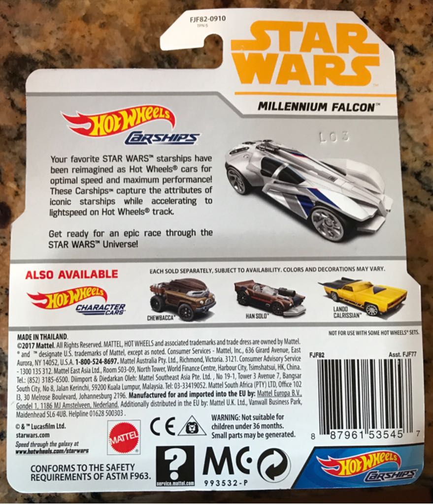 Hot Wheels Millennium Falcon ( Carship) - Mattel - Hot Wheels (Solo: A Star Wars Story) action figure collectible [Barcode 887961535457] - Main Image 2