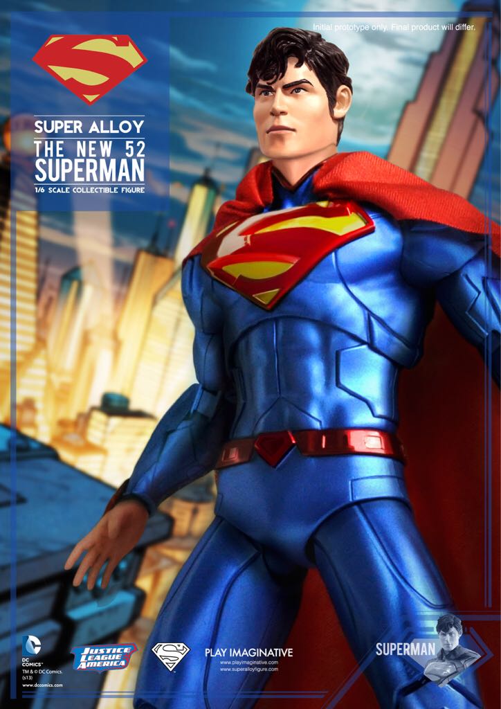 Superman (New 52) by Jim Lee, Super Alloy - Play Imaginative (DC The New 52) action figure collectible [Barcode 8886413932662] - Main Image 2