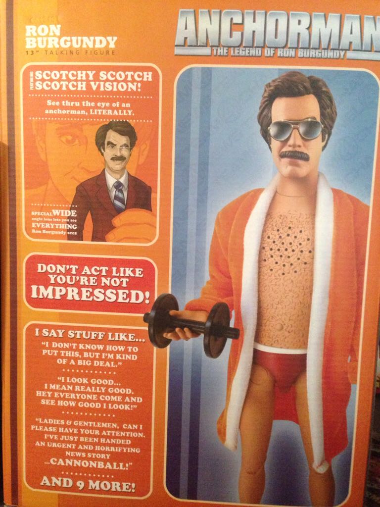 Ron Burgundy 13 ” Talking Figure - Beeline (Anchorman) action figure collectible [Barcode 897332001320] - Main Image 2