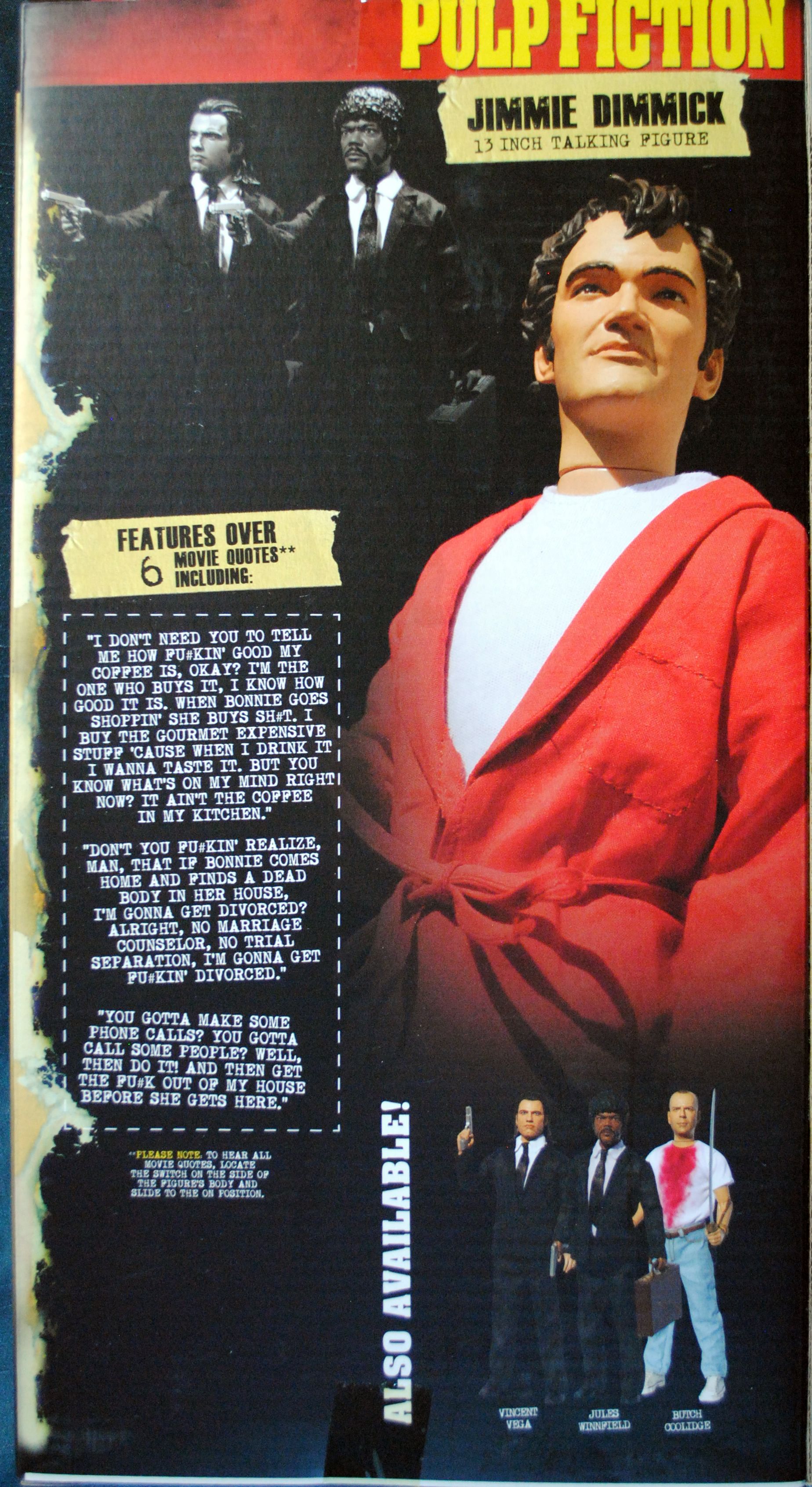 Pulp Fiction Figure 12in Talking Jimmie Dimmick - Beeline (Pulp Fiction) action figure collectible [Barcode 897332001429] - Main Image 2