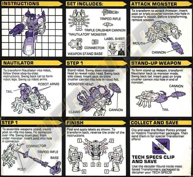 Transformers G1 Nautilator Seacons Piranacon - Hasbro (1988) action figure collectible - Main Image 7