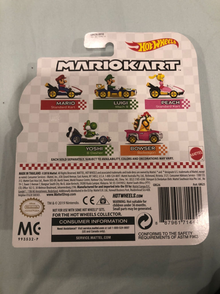 Hot Wheels: Mario Kart: Mario (Standard Kart) - Mattel (Hot Wheels) (Mario Kart 8) action figure collectible - Main Image 2