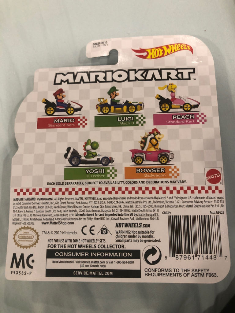 Yoshi B-Dasher - Mattel (Hot Wheels Mario Kart) action figure collectible - Main Image 2