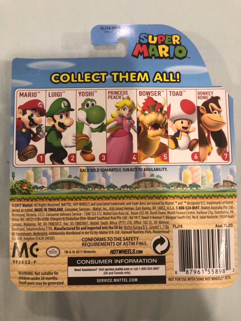 Hot Wheels Character Cars: Super Mario: Donkey Kong 7/7 - Mattel (Hot Wheels) (Super Mario) action figure collectible - Main Image 2