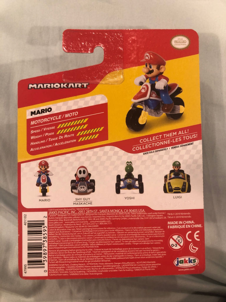 World of Nintendo: Mario Kart: Mario on Motorcycle - Jakks Pacific (Mario Kart 8) action figure collectible - Main Image 2