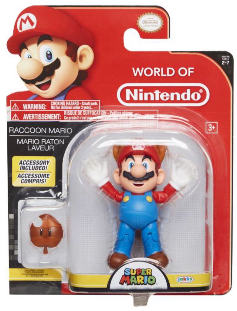 World of Nintendo: Super Mario: Raccoon Mario with Leaf - Jakks Pacific (Super Mario) action figure collectible - Main Image 1