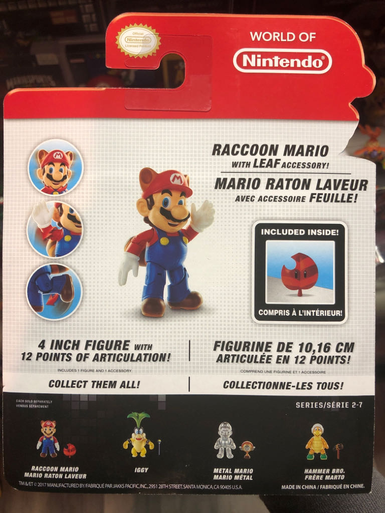World of Nintendo: Super Mario: Raccoon Mario with Leaf - Jakks Pacific (Super Mario) action figure collectible - Main Image 2