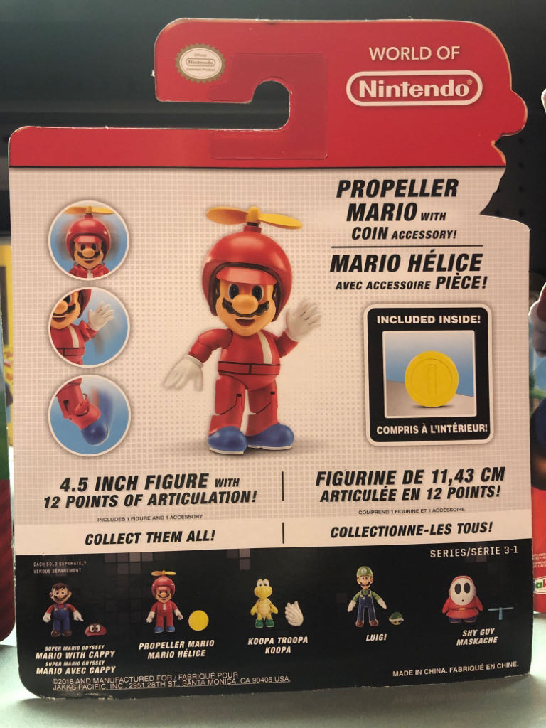 World of Nintendo: Super Mario: Propeller Mario with Coin - Jakks Pacific (Super Mario) action figure collectible - Main Image 2