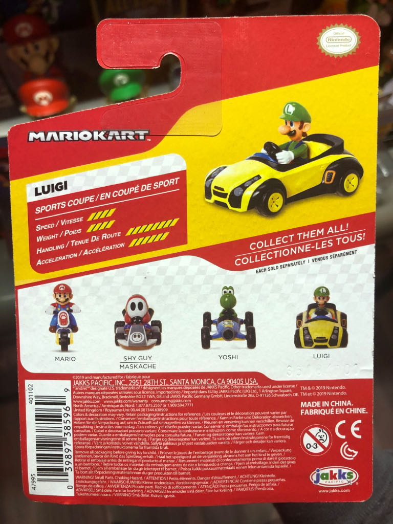 World of Nintendo: Mario Kart: Luigi in Sports Coupe - Jakks Pacific (Mario Kart 8) action figure collectible - Main Image 2