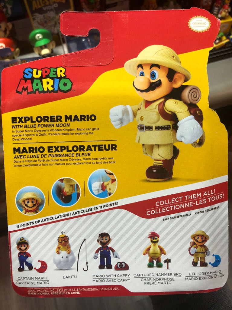 World of Nintendo: Super Mario Odyssey: Explorer Mario - Jakks Pacific (Super Mario Odyssey) action figure collectible - Main Image 2