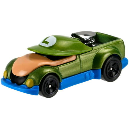 Hot Wheels Character Cars: Super Mario: Luigi 2/6 - Mattel (Hot Wheels) (Super Mario) action figure collectible - Main Image 3