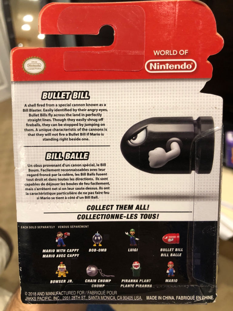 World of Nintendo: Super Mario: Bullet Bill (Red) - Jakks Pacific (Super Mario) action figure collectible - Main Image 2