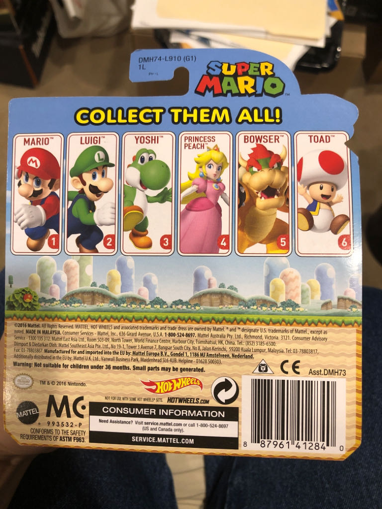 Hot Wheels Character Cars: Super Mario: Mario 1/6 - Mattel (Hot Wheels) (Super Mario) action figure collectible - Main Image 2