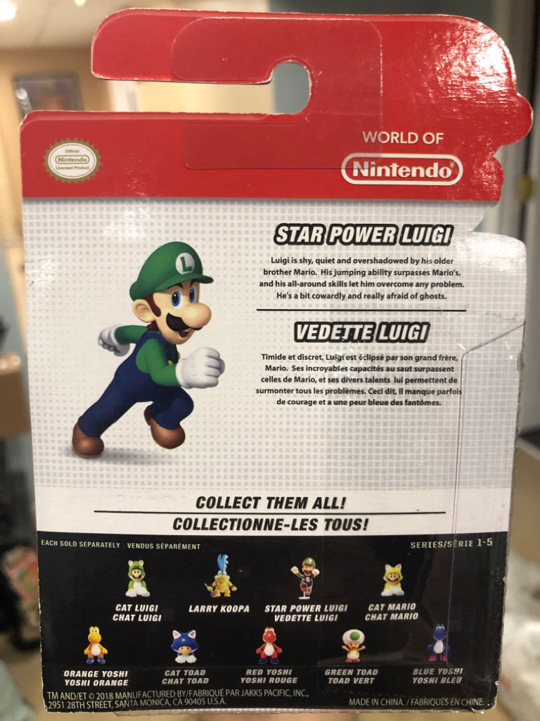 World of Nintendo: Super Mario: Star Power Luigi - Jakks Pacific (Super Mario) action figure collectible - Main Image 2
