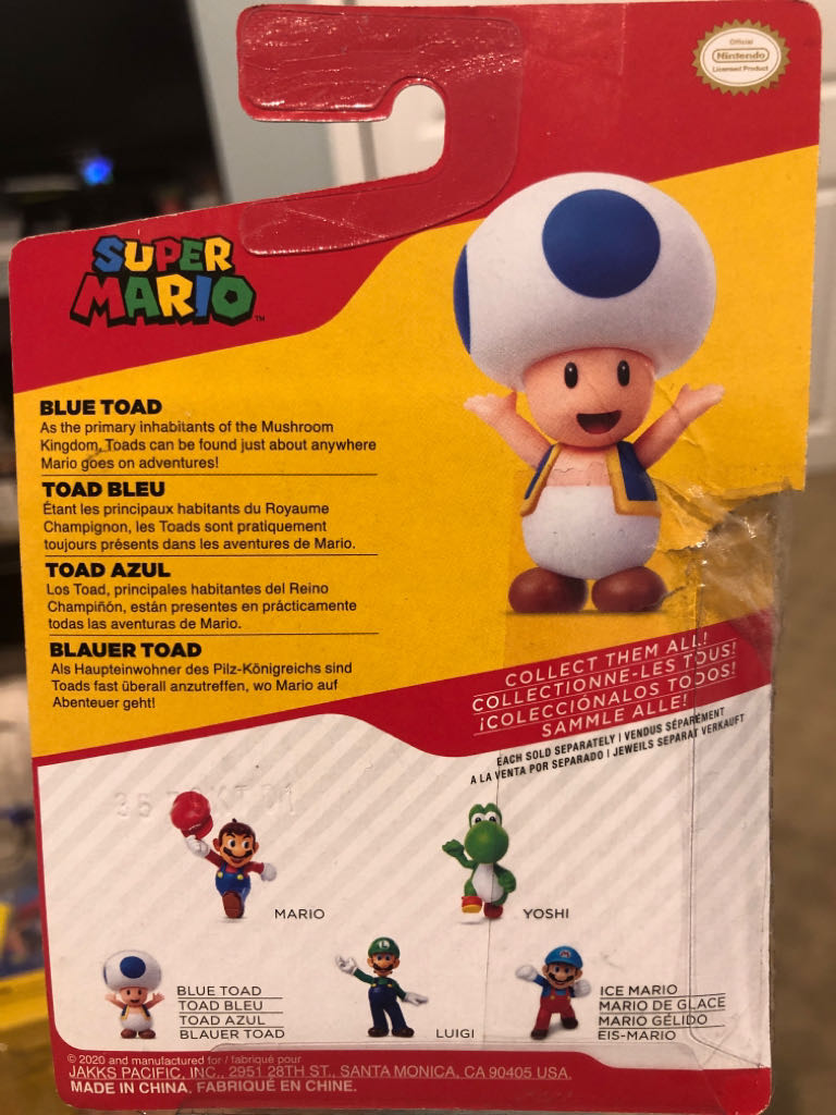 World of Nintendo: Super Mario: Blue Toad - Jakks Pacific (Super Mario) action figure collectible - Main Image 2