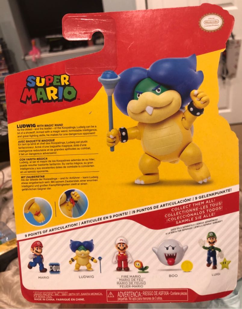 World of Nintendo: Super Mario: Ludwig Von Koopa with Magic Wand - Jakks Pacific (Super Mario) action figure collectible - Main Image 2