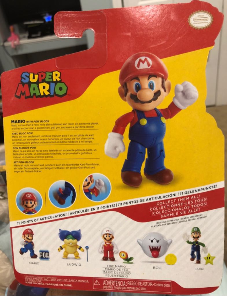 World of Nintendo: Super Mario: Mario with POW Block - Jakks Pacific (Super Mario) action figure collectible - Main Image 2