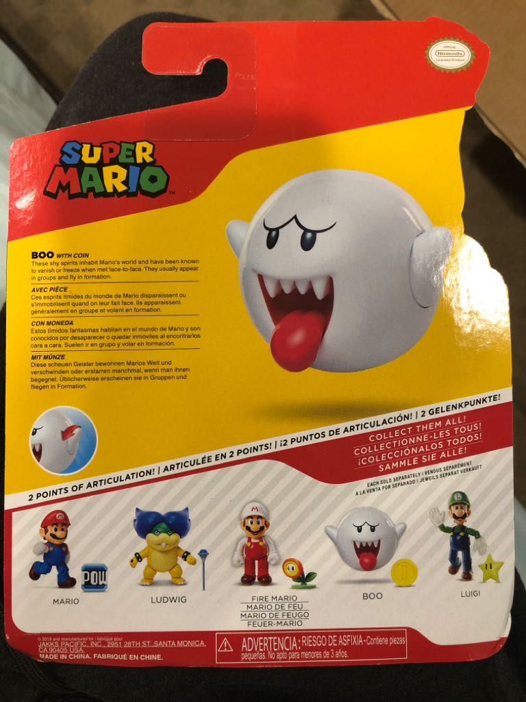 World of Nintendo: Super Mario: Boo with Coin - Jakks Pacific (Super Mario) action figure collectible - Main Image 2