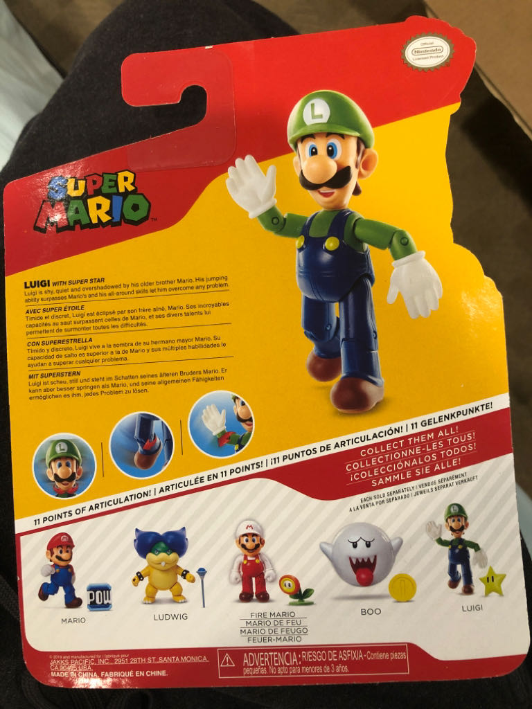 World of Nintendo: Super Mario: Luigi with Super Star - Jakks Pacific (Super Mario) action figure collectible - Main Image 2