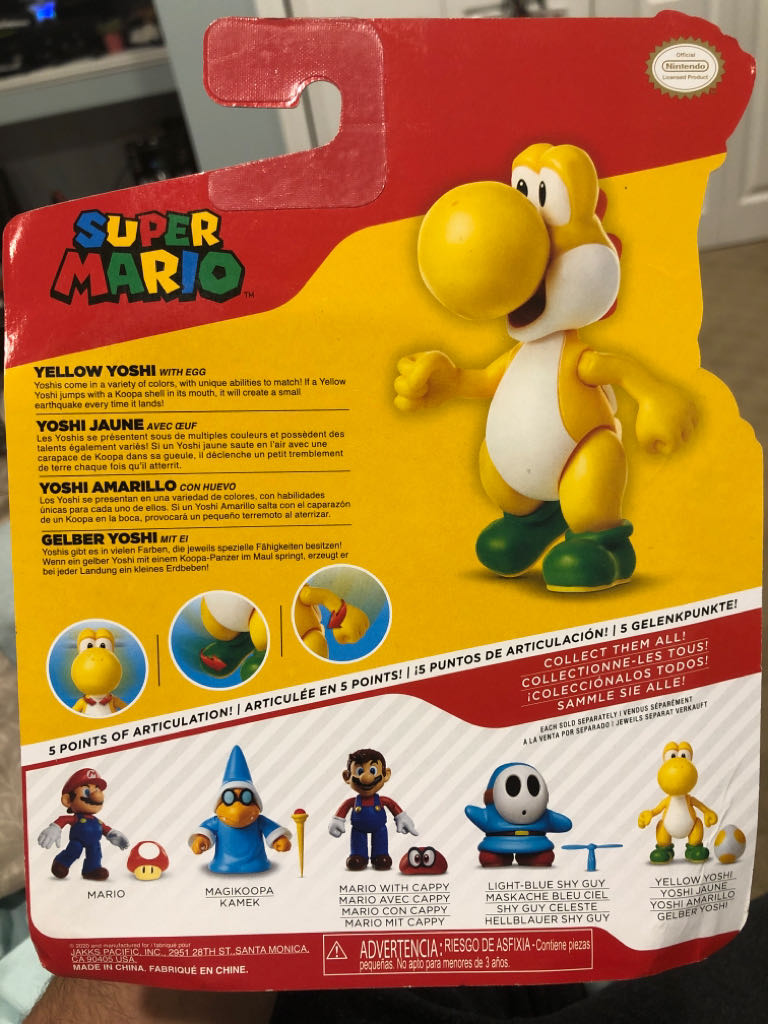 World of Nintendo: Super Mario: Yellow Yoshi with Yellow Yoshi Egg - Jakks Pacific (Super Mario) action figure collectible - Main Image 2