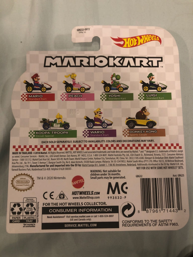 Hot Wheels: Mario Kart: Wario (Standard Kart) - Mattel (Hot Wheels) (Mario Kart 8) action figure collectible - Main Image 2