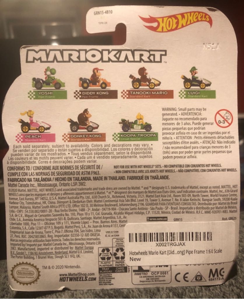 Hot Wheels: Mario Kart: Diddy Kong (Pipe Frame) - Mattel (Hot Wheels) (Mario Kart 8) action figure collectible - Main Image 2