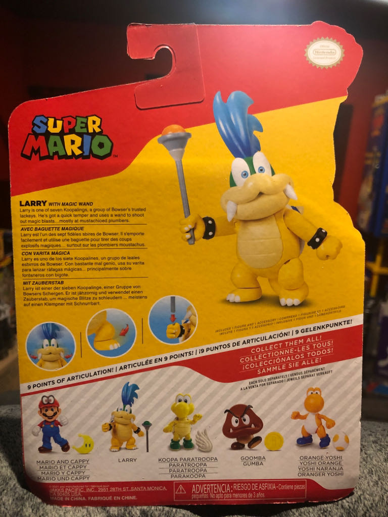 World of Nintendo: Super Mario: Larry Koopa - Jakks Pacific (Super Mario) action figure collectible - Main Image 2
