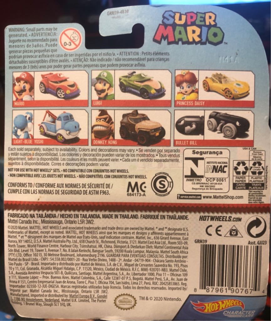 Hot Wheels Character Cars: Super Mario: Light Blue Yoshi - Mattel (Hot Wheels) (Super Mario) action figure collectible - Main Image 2